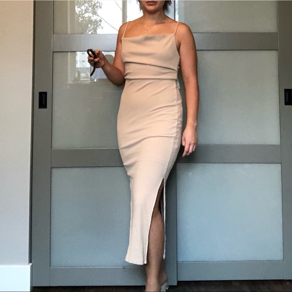 Petal and Pup ribbed tan midi dress size 8